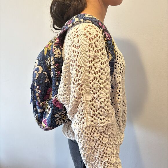 VERA BRADLEY Fall 2014 African Violet Large Quilted Campus Backpack 15.x11.5x6.5 - Picture 3 of 12